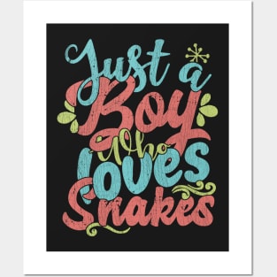 Just A Boy Who Loves Snakes Gift graphic Posters and Art